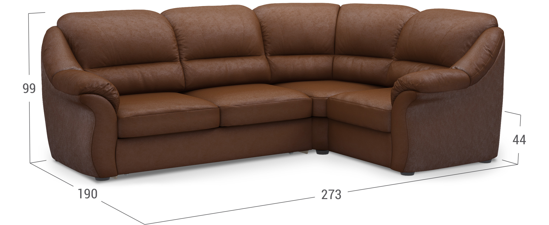 Угловой диван Чарли Бостон вид г